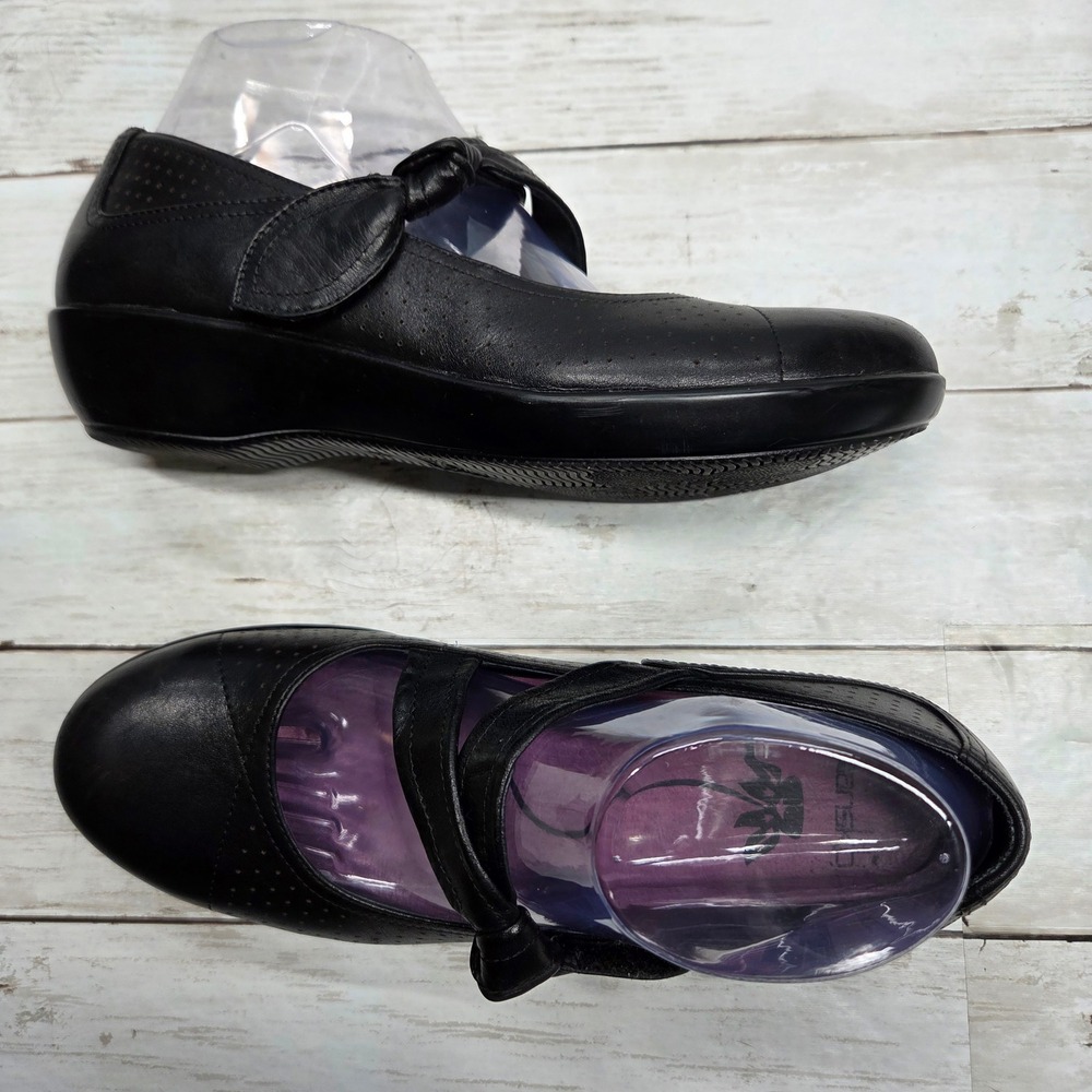 Dansko Mary Jane Shoes Leather Black Women 39 US 8.5-9 Crisscross Strap